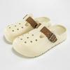 Zapatos de Agujeros de Nuevo Estilo con Sensación de Caca Versátiles para Mujer Pantuflas de Plataforma Bokken con Suela Gruesa