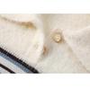 Fábrica de Jerseys Transfronterizos Dalang Jersey de Punto Jacquard con Cuello para Mujer, Nuevo Estilo Otoño e Invierno, Jersey Holgado Estilo Perezoso