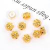 Contas de pétala hexagonal de ouro verdadeiro banhado a cobre 18K Contas de preservação de cor de ouro 14K Contas soltas DIY Pulseira Acessórios de jóias