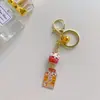 Llavero Gato de la Suerte de Cerámica Yushou Colgante de Metal Adornos para Colgar en Bolsos Seguridad Vial y Salud Yushou
