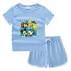 Camiseta de Verão Infantil Gola Redonda Hot Pants Camiseta Básica Casual Coreana Conjunto de Camisetas Íntimas Infantis Absorventes Cor Candy