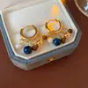 Pendientes de Borla con Cuentas de Ojo de Tigre Perla Vintage Pendientes de Estilo Étnico Retro Pendientes Versátiles de Moda