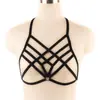 Sutiã ZIZ com Tiras Cruzadas Acessórios de Moda Europeus e Americanos Fiação Harness Vazado Lingerie Punk