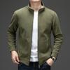Outono e Inverno Novo Casaco Cardigan de Lã com Zíper Masculino Gola Alta Cor Sólida Casaco Camada Base Espessurado Quente Atacado