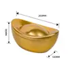 Caja de Empaque de Lingote de Oro en Stock, Caja de Regalo de Año Nuevo para Galletas y Biscuits, Lata de Metal para Caramelos, Caja de Caramelos para Boda con Lingote del Dios de la Riqueza