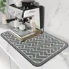 Máquina de Café de Lujo Ligero Transfronteriza Tapete Drenante para Encimera de Cocina Absorbente de Agua Mesa de Lavado Antideslizante Aislamiento Térmico Tapete para Tazón Tapete Absorbente de Barro