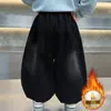 Jeans Masculino de Inverno Espessado com Plus Veludo Lindo 2026 Novo Estilo Roupas de Inverno para Meninas Calça de Veludo Peça Única com Caimento Solto
