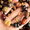 Pulsera de Calabaza Multi-Tesoro de Sándalo Verde, Pulsera de Cuentas Budistas de Sándalo, Nueva Joyería Decorativa Estilo Chino para Hombres y Mujeres