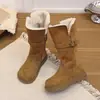 Botas de Nieve de Caña Alta para Niñas 2026 Invierno Nuevas Zapatos de Algodón Cálidos con Felpa para Niños Medianos y Grandes Botas de Caña Alta para Niñas