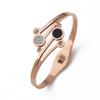 Pulsera Ins Celebridad Cibernética Pulsera de Oro Rosa de 18k con Circonita Diseño Exagerado de Nicho Pulsera de Acero de Titanio Joyería de Mano para Mujer