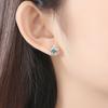PAG & MAG Aretes de Tuerca de Plata S925 con Ópalo Aobao Japón y Corea del Sur Moda Fresca Pequeña Luna Estrella Joyería para la Oreja