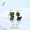 Accesorios para bricolaje de la tienda Puzuo Gold: Collar Colgante Gato Negro Chapado en Oro con Perlas, Cadena Clavicular Dulce y Fresca para Mujer