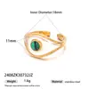 Anillo de Acero Inoxidable Taina Europeo y Americano Acero de Titanio No se Desvanece Turquesa Azul Incrustado Anillo Nicho Gama Alta Venta Caliente Transfronteriza