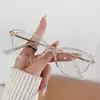 Óculos Fashion Coloridos Anti-Luz Azul Armação de PC Fashionável para Mulheres Óculos Ovais Planos Distintivos Armação de Óculos Transfronteiriça