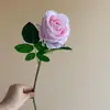 Tacto Simulador Humectante Rosa Seca Capullo de Rosa Grande Tallo Único Rosa Búlgara Flor Artificial Decoración