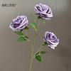 Rosa simulada de 3 cabezas, rosa redonda, arreglo floral en hilera para guía de camino de boda, decoración para el hogar, decoración de mesa, flor falsa