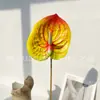 Flor artificial de palma vermelha pequena 3D flor falsa flor de plástico planta de decoração de interiores planta verde adereços de flor de casamento fotografia atacado