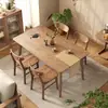 Mesa de Comedor de Madera Maciza Nórdica Pequeña para el Hogar Rectangular Mesa de Comedor Japonesa Mesa de Tronco de Madera de Fresno Combinación de Mesa y Sillas