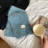 Novo cachecol de cor sólida de ovo imitação de cachecol de cashmere inverno quente Coreia do Sul temperamento alto malha curta 2024