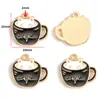 Acessórios de Joia de Liga para Pingente de Óleo DIY Gato Preto e Branco Gatinho Pingente para Pulseira Colar Brincos Pingente W478
