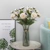 Venta al por mayor peonía de tres cabezas estilo europeo flor falsa flor de seda decoración del hogar flor para boda arte floral oficina comercio exterior flor para camino