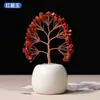 Atacado de fábrica cascalho de cristal natural árvore da fortuna cascalho colorido ornamentos de árvore de cristal ornamentos de mesa para casa e escritório