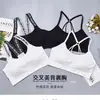 Sutiã Tubo Esportivo Sem Aro Cruzado Transfronteiriço Carta Inglesa com Alça de Peito Envolvida Costas Bonitas Roupa Íntima Feminina Estilo Coreano