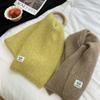 Bufanda Jumei Verde Lago Suave Cera Color Sólido con Lana Estilo Coreano Agradable a la Piel Cálida Cuello Invierno Estudiante Pareja