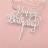 Pacote Atacado com 10 Toppers de Bolo em Acrílico, Inserções de Letras Pequenas para Decorações de Aniversário, Decorações Tendência para Confeitaria