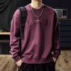 Sudadera de Algodón Pesado Acolchada Lavada Estilo Americano Gruesa de Otoño para Hombre Holgada Talla Grande Primavera y Otoño Vintage Manga Larga Moderna