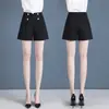 Shorts de traje de cintura alta para mujer, verano, finos, 2026, nuevo estilo, ropa exterior, holgados, casuales, pantalones de línea A, modernos, de pierna ancha, shorts ajustados