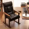 Silla de computadora de madera maciza, cómoda para uso doméstico, adecuada para sentarse durante largos períodos, silla de escritorio, silla de sofá, silla de oficina, con respaldo, plegable y reclinable para relajación