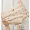 Ropa Interior de Algodón Puro para Mujer con Adorno de Encaje Floral Retro, Antibacteriana, Transpirable, de Cintura Media, Nudo de Lazo, Suave, Agradable para la Piel, Bragas Triangulares