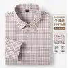 Camisa de manga larga a cuadros de algodón puro estilo nuevo, top casual de tela Oxford, sin bolsillos, 100% algodón, camisa para hombre moderna y a la moda