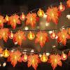Luzes de Fio de LED Amazon Folha de Bordo de Abóbora de Halloween Luzes de Fio de Ação de Graças Lanternas Decorativas Luzes de Fio para Decoração de Quarto