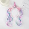 Diadema de Sirena para Niñas Accesorios para el Cabello de Unicornio y Sirena Peluca Linda para Niñas Diadema Doble de Cola de Caballo