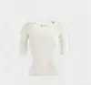 Top de punto fino color albaricoque con cuello en V ajustado de manga media para mujer, Camiseta de manga corta para primavera y verano, Camisa base única de manga media para interior