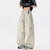 Pantalones Cargo de Senderismo Multibolsillos para Hombre, Chaleco de Plumas de Pareja de Moda para Primavera y Otoño, Pantalones Casuales de Paracaidista Versátiles con Pliegues