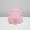 Gorro de lana para bebé con letra P coreana, cálido, para otoño e invierno, para niños y niñas, de punto, con protección para las orejas y gorro frío.