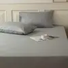Cor Sólida Estilo Simples Algodão Puro Capa de Cama Peça Única Lençol Colcha Protetor de Colchão de Algodão Simmons para Casal
