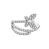 Anillo de Lujo Ligero Frío de Alta Gama para Mujer, Anillo de Dedo Índice Distintivo y Moderno, Regalo de Cumpleaños, Mariposa, Industria Pesada, Celebridad Cibernética, ins Trendy