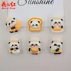 Pegatinas de Dibujos Animados, Panda Panadero Pan Tostado, Accesorios Hechos a Mano para DIY, Adornos de Resina, Accesorios para el Cabello, Fundas para Teléfono