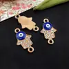 1 Pieza de Ojo Maligno Doble Agujero Diamante Ancla Palmera Corazón Pulsera Collar Colgante, Venta Caliente Transfronteriza