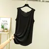 Camiseta sin mangas de modal para mujer, fina y holgada de verano, de longitud media, top liso sin mangas de talla grande
