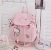 Mochila de Ombro Portátil de Pelúcia Gatinho Hello Kitty Coração de Menina Mochila Fofa de Rua Presente