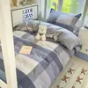 Temporada de regreso a clases juego de ropa de cama de seis piezas de algodón puro para dormitorio, juego de tres piezas, sábana 100% algodón, funda de edredón, protector de colchón