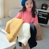 Suéter de Gola Combinável para Meninos e Meninas Outono e Inverno 2025 Casual Infantil Bebê Macacão Suéter Grosso de Caxemira