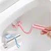 Cepillo de inodoro de plástico, sin esquinas muertas, cepillo de limpieza de inodoro creativo de mango largo, cepillo de limpieza de grietas de baño en forma de S