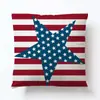 Funda de Almohada Patriótica de Estrellas y Rayas de la Bandera Estadounidense Cojín para Sofá del Hogar Almohada para Sofá con Logo de la Copa Mundial de Fútbol