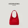 Otoño Invierno Coreano Retro Hobo Bolso de Mujer Versátil para el Trabajo Ligero Color Sólido Gamuza Felpa Bolso de Mano Pequeño para Llevar Sensación de Alta Gama